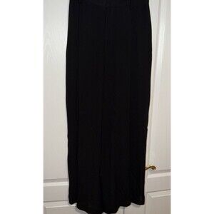 Linda Allard Ellen Tracy 100% Silk Pleated Trousers Black Sheer Size 4 High Rise